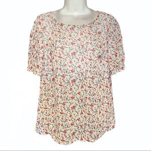 Modcloth sheer floral blouse w/ butterfly sleeves
